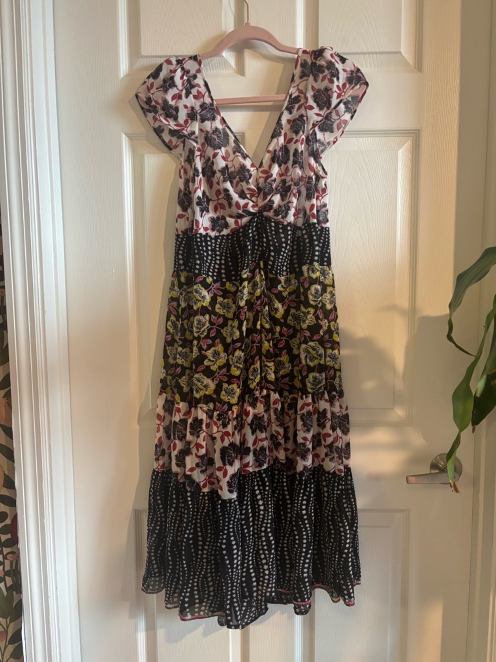 CINQUE A SEPT Manuela Printed Tiered Midi Dress Size 12 - Picture 2 of 4